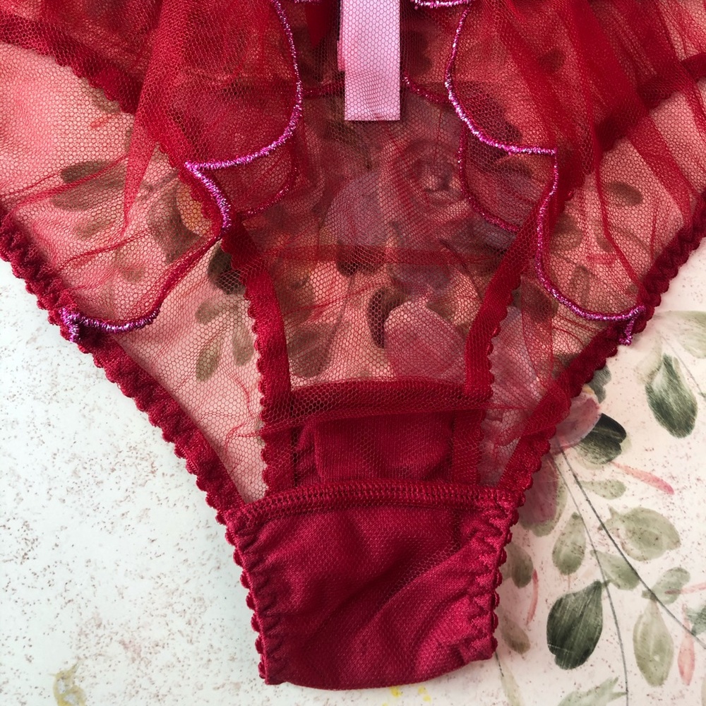 Lorna red/pink lurex brief - Picture 8 of 10